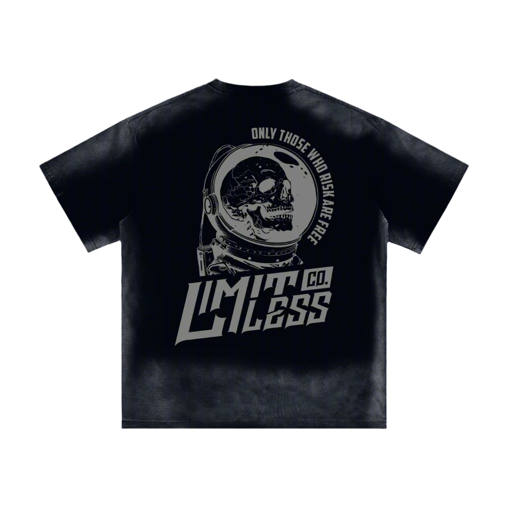 ONLY THOSE WHO RISK ARE FREE SUNFADE T SHIRT - BLACK