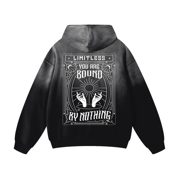 YOU ARE BOUND BY NOTHING - HEAVYWEIGHT SUNFADE OVERWEIGHT HOODIE