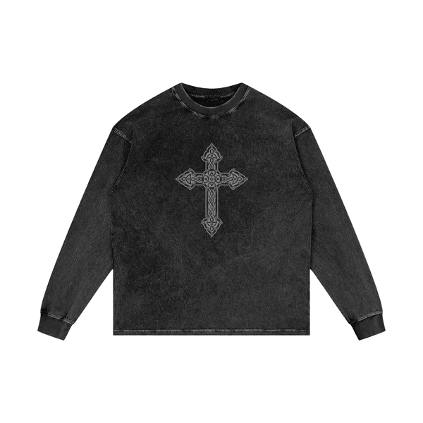 SURVIVED EVERY BAD DAY - ACID WASH OVERSIZE LONG SLEEVE