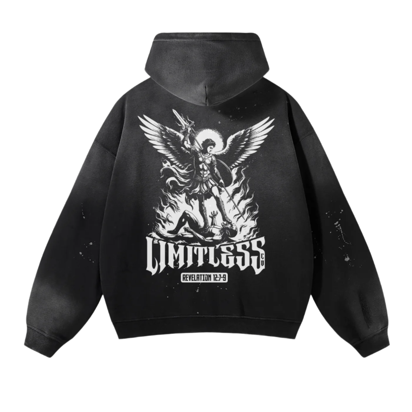 SAINT MICHAEL - VINTAGE ACID WASHED FRAYED HOODIE