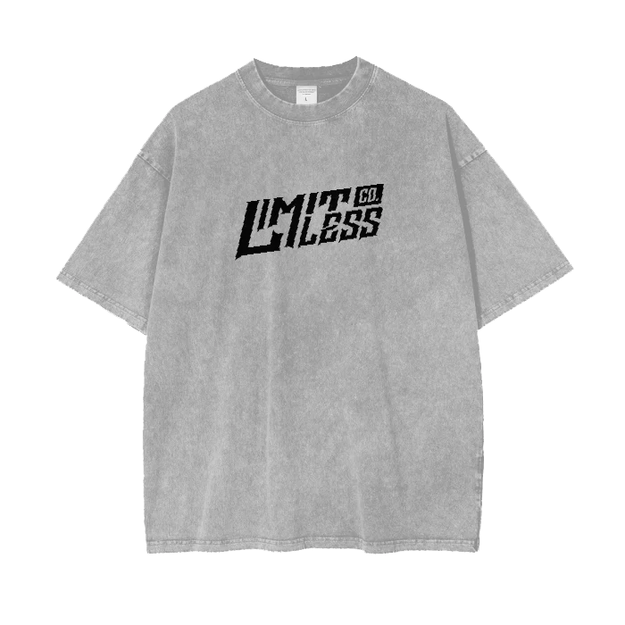 FEAR LESS FOR I AM WITH YOU - ACID WASH OVERSIZE T SHIRT