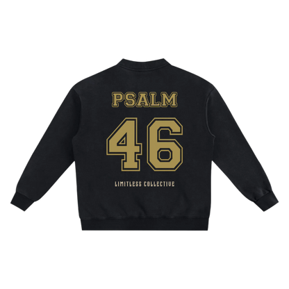 PSALM 46 SNOW WASHED CARDIGAN - BLACK