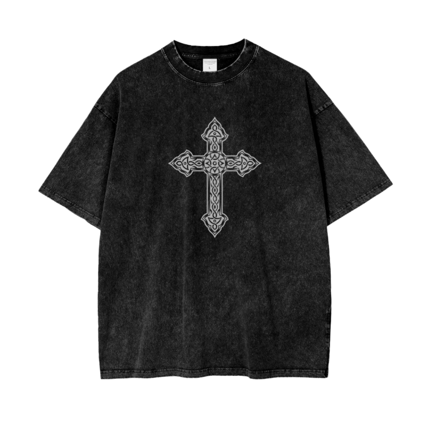 SURVIVED EVERY BAD DAY OVERSIZED SNOW WASHED T SHIRT - BLACK