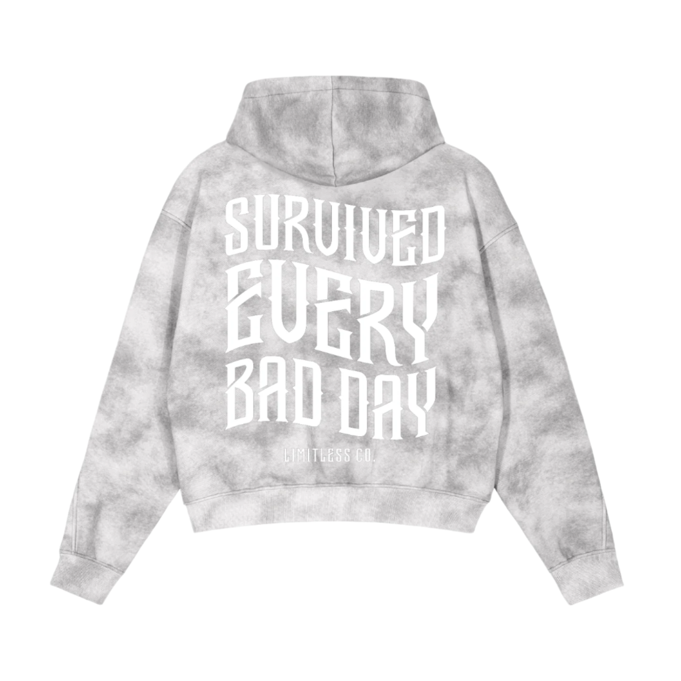 SURVIVED EVERY BAD DAY SNOW CAMO ZIP UP HOODIE