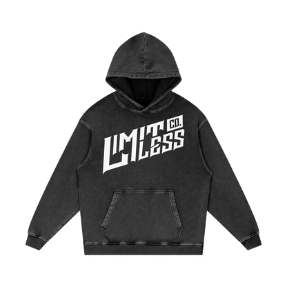 FOR WITH GOD NOTHING SHALL BE IMPOSSIBLE - ACID WASH OVERSIZE HOODIE BLACK