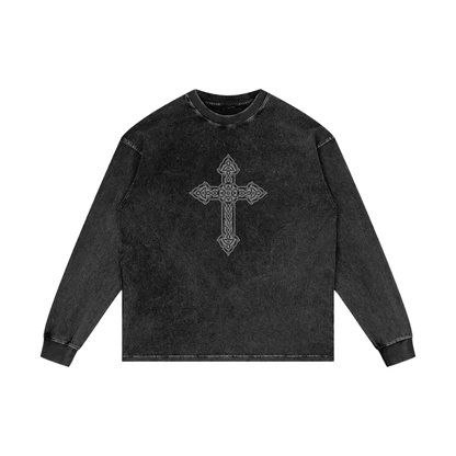 SURVIVED EVERY BAD DAY - ACID WASH OVERSIZE LONG SLEEVE