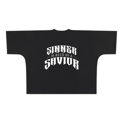 SINNER IN NEED OF A SAVIOR - OVERSIZE ONE PIECE BOXY TEE