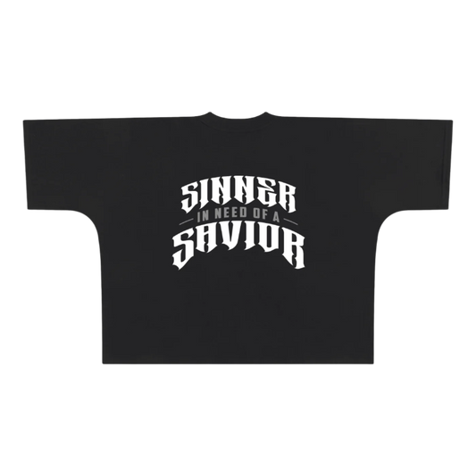 SINNER IN NEED OF A SAVIOR - OVERSIZE ONE PIECE BOXY TEE