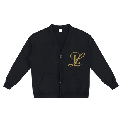 PSALM 46 SNOW WASHED CARDIGAN - BLACK