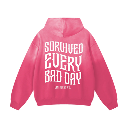 SURVIVED EVERY BAD DAY - HEAVYWEIGHT SUNFADE OVERSIZED HOODIE