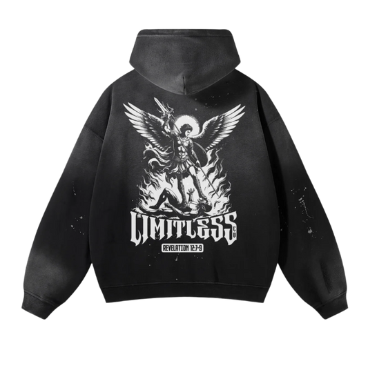 SAINT MICHAEL - VINTAGE ACID WASHED FRAYED HOODIE